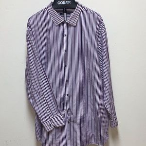 SYNRGY Men's Striped Button Up Long Sleeve Shirt